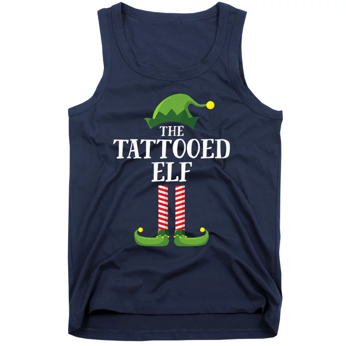 Tattooed Elf Matching Family Group Christmas Party Pyjamas Tank Top