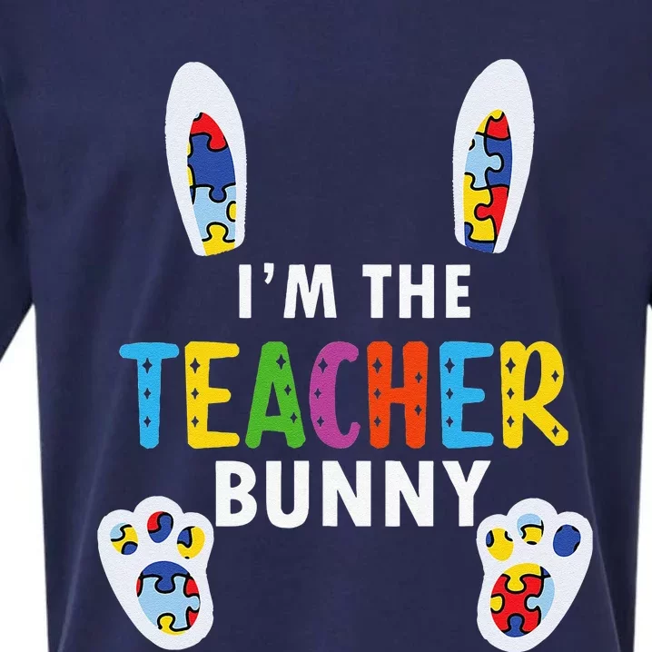 Teacher Easter Matching Family Autism Teacher Easter Sueded Cloud Jersey T-Shirt