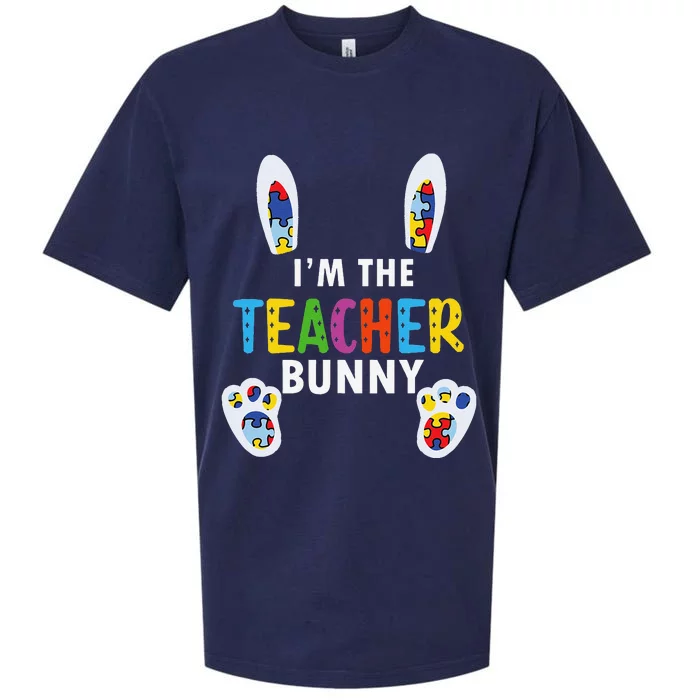 Teacher Easter Matching Family Autism Teacher Easter Sueded Cloud Jersey T-Shirt