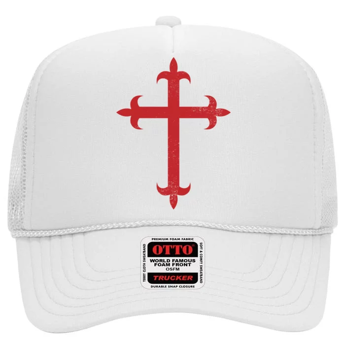 Templar Cross High Crown Mesh Trucker Hat