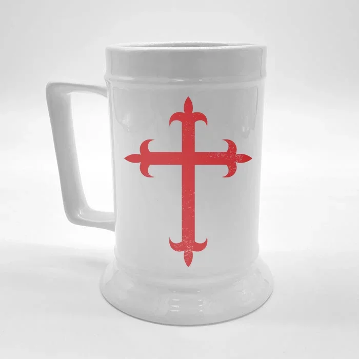 Templar Cross Front & Back Beer Stein