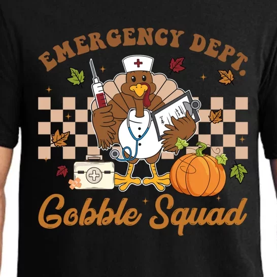 Thanksgiving Er Nurse Emergency Dept Departt Gobble Squad Gift Pajama Set