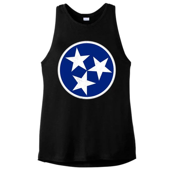 Tennessee Flag Vintage Distressed Ladies Tri-Blend Wicking Tank