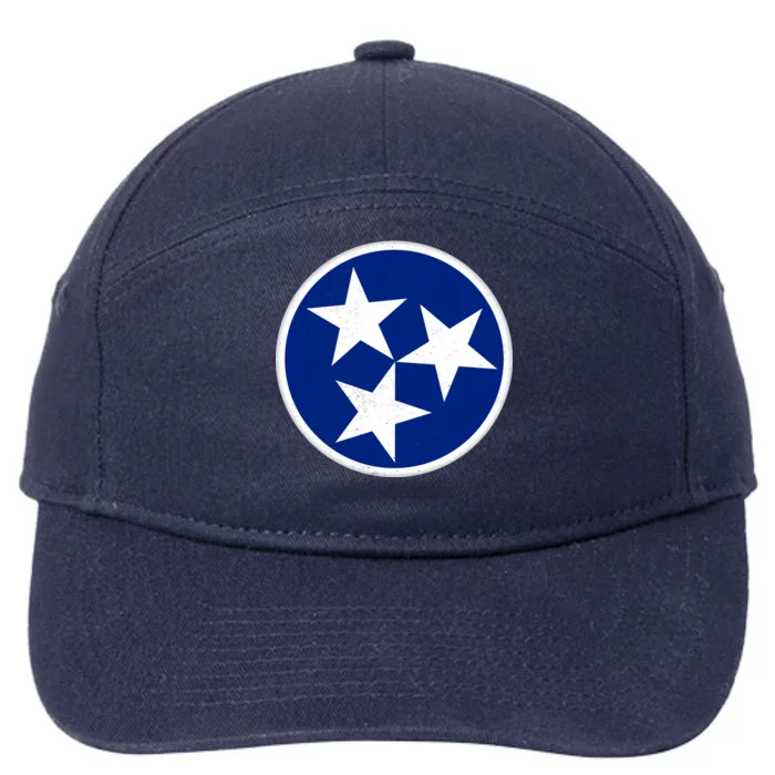 Tennessee Flag Vintage Distressed 7-Panel Snapback Hat