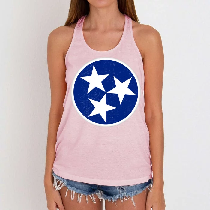 Tennessee Flag Vintage Distressed Women's Knotted Racerback Tank