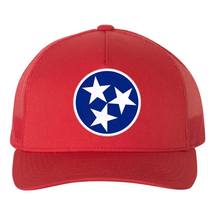 Tennessee Flag Vintage Distressed Yupoong Adult 5-Panel Trucker Hat