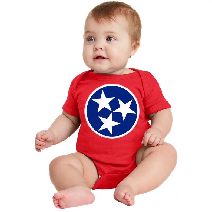 Tennessee Flag Vintage Distressed Baby Bodysuit