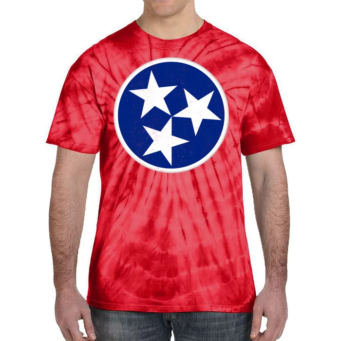 Tennessee Flag Vintage Distressed Tie-Dye T-Shirt