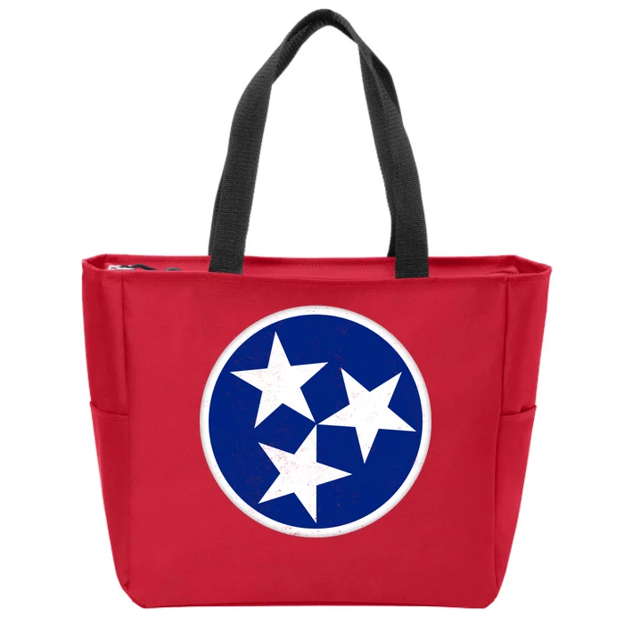 Tennessee Flag Vintage Distressed Zip Tote Bag