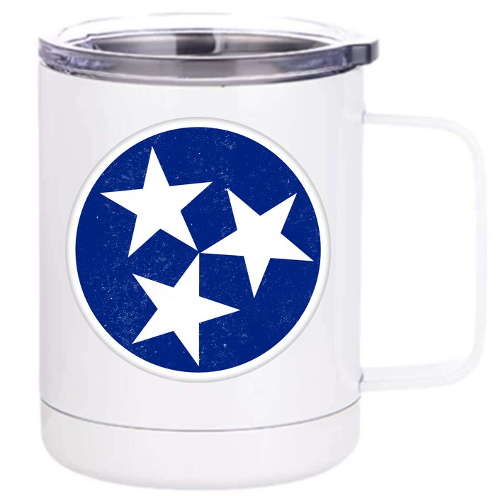 Tennessee Flag Vintage Distressed Front & Back 12oz Stainless Steel Tumbler Cup