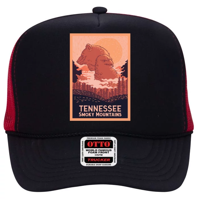 Tennessee Smoky Mountains High Crown Mesh Trucker Hat