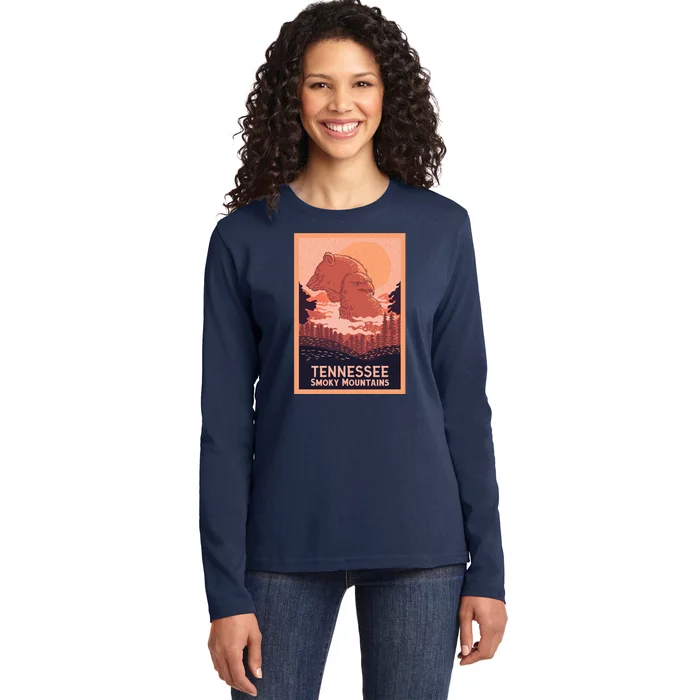 Tennessee Smoky Mountains Ladies Long Sleeve Shirt