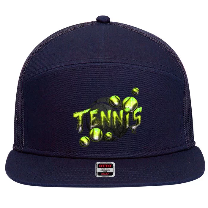 Tennis 7 Panel Mesh Trucker Snapback Hat