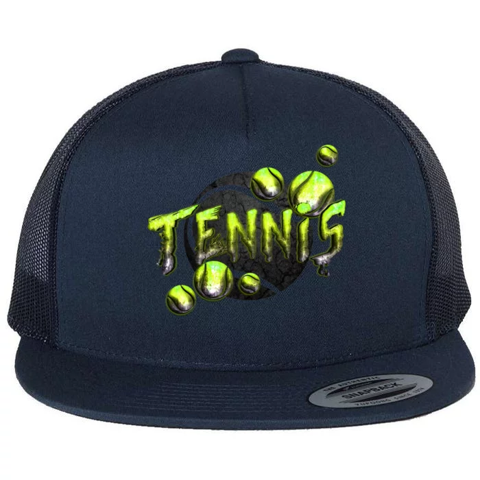 Tennis Flat Bill Trucker Hat