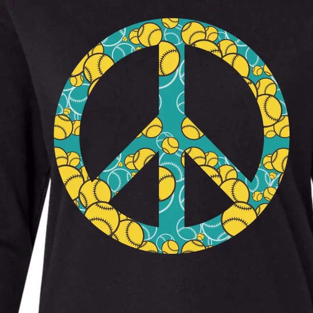 Tennis Peace Sign Womens Cotton Relaxed Long Sleeve T-Shirt