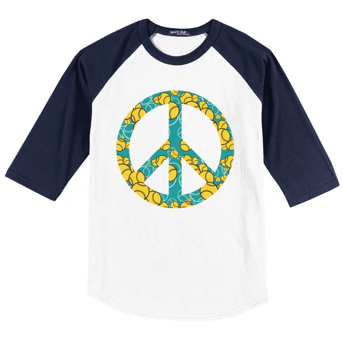 Tennis Peace Sign Baseball Sleeve Shirt