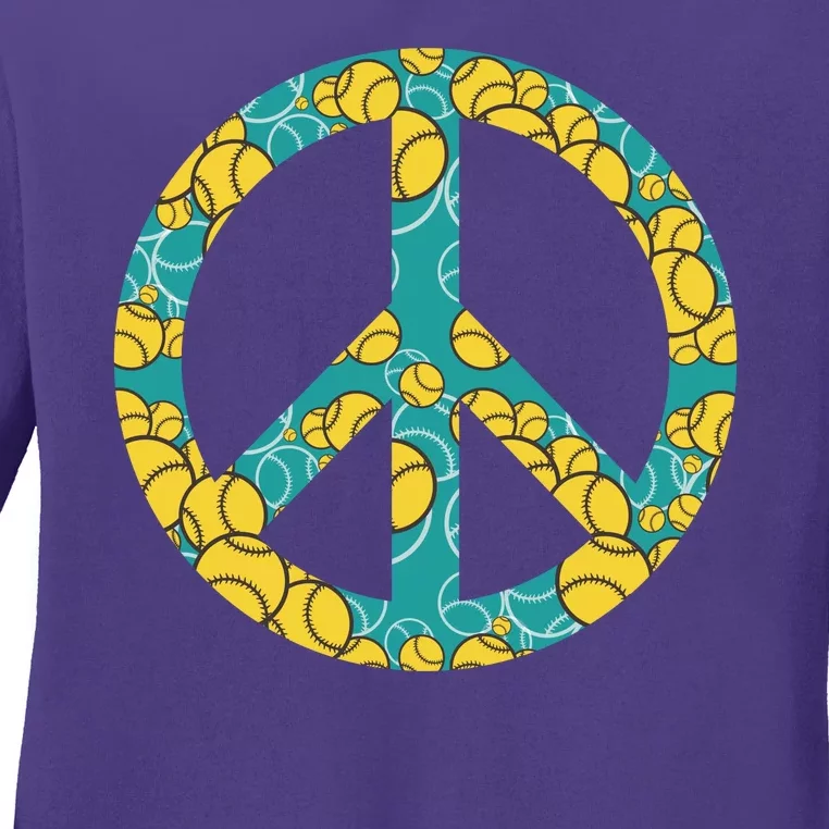 Tennis Peace Sign Ladies Long Sleeve Shirt