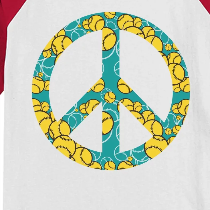 Tennis Peace Sign Kids Colorblock Raglan Jersey