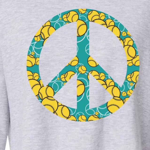 Tennis Peace Sign Cropped Pullover Crew