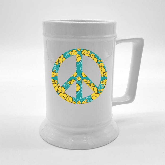 Tennis Peace Sign Front & Back Beer Stein