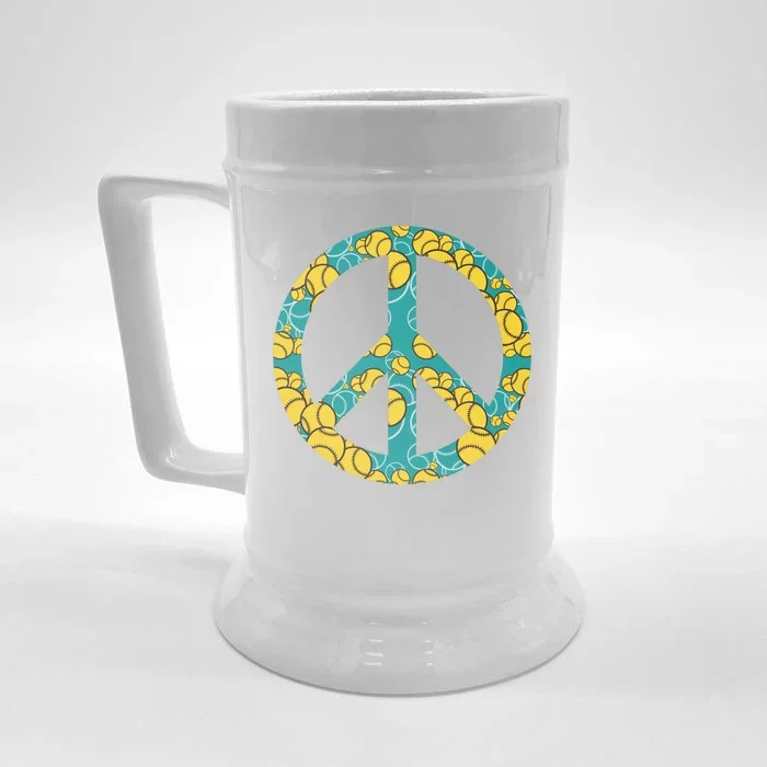 Tennis Peace Sign Front & Back Beer Stein