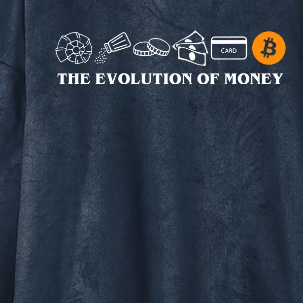 The Evolution Of Money Bitcoin Crypto Hooded Wearable Blanket