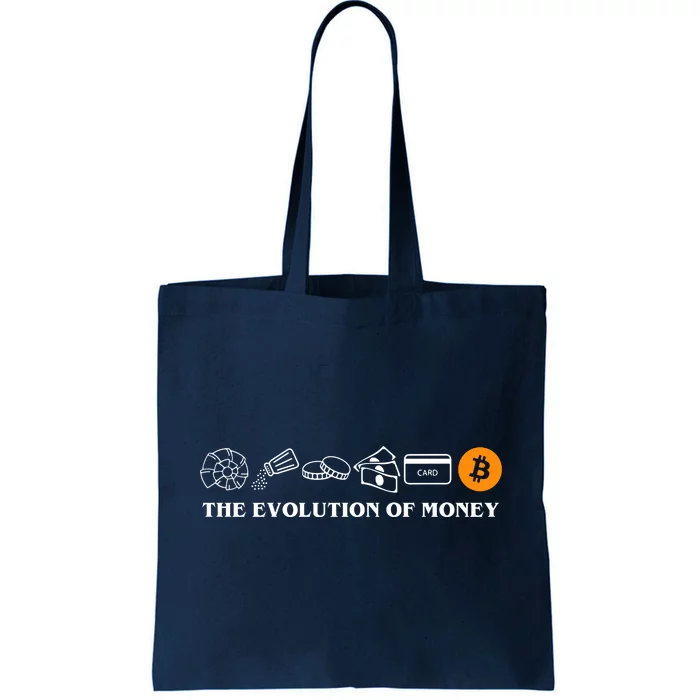 The Evolution Of Money Bitcoin Crypto Tote Bag