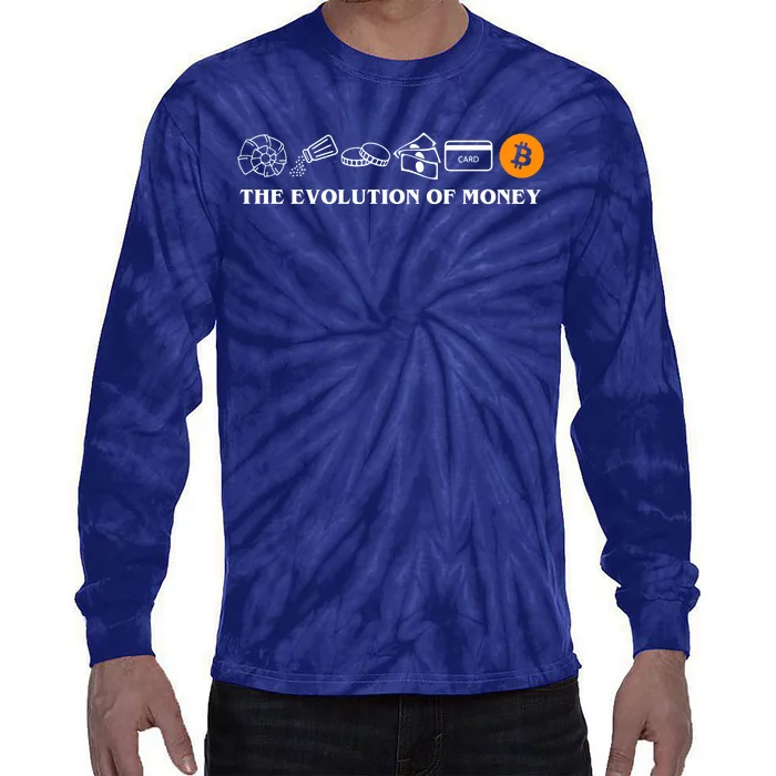 The Evolution Of Money Bitcoin Crypto Tie-Dye Long Sleeve Shirt