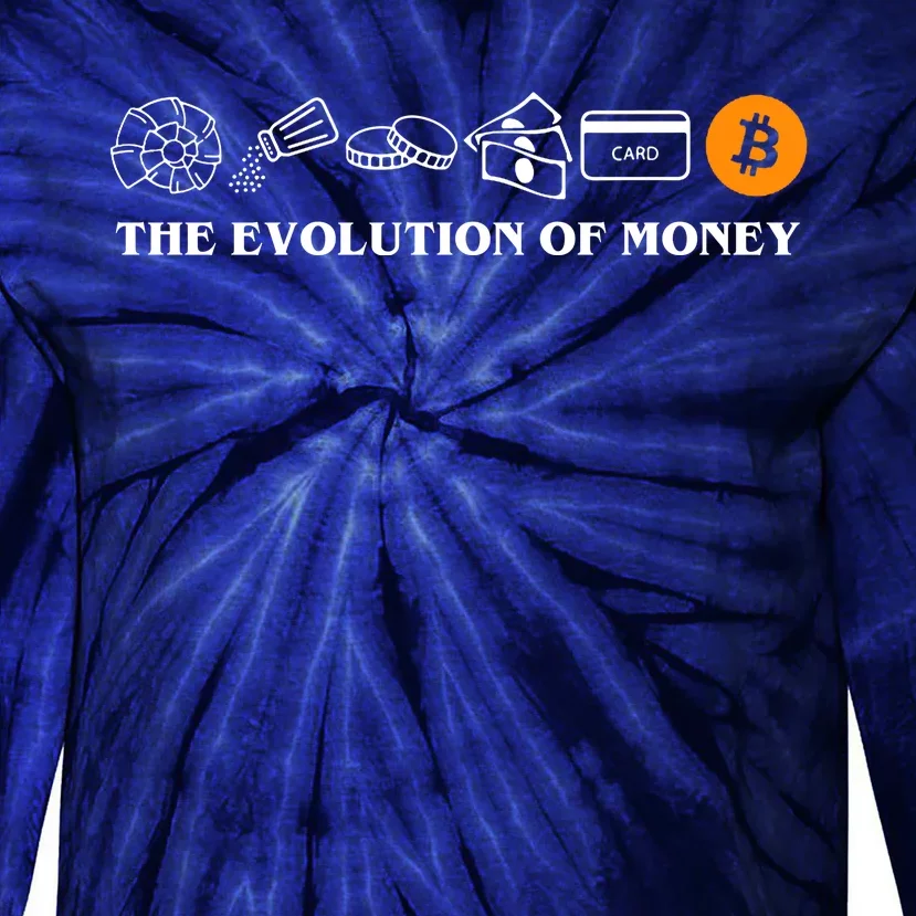 The Evolution Of Money Bitcoin Crypto Tie-Dye Long Sleeve Shirt