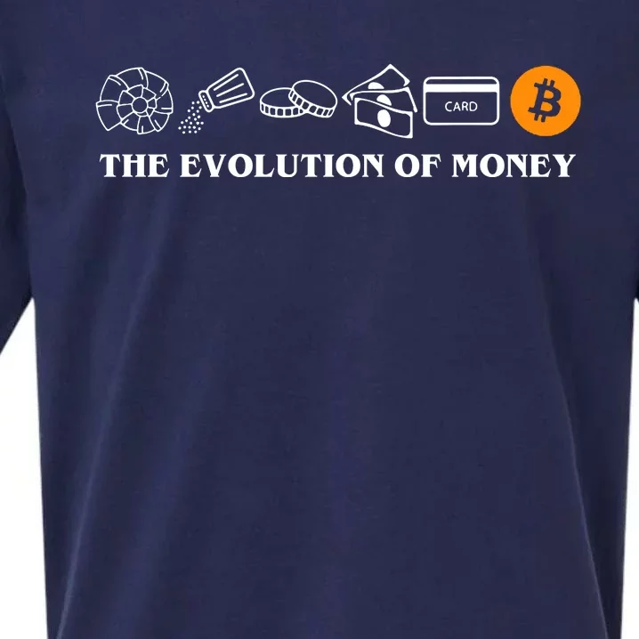 The Evolution Of Money Bitcoin Crypto Sueded Cloud Jersey T-Shirt