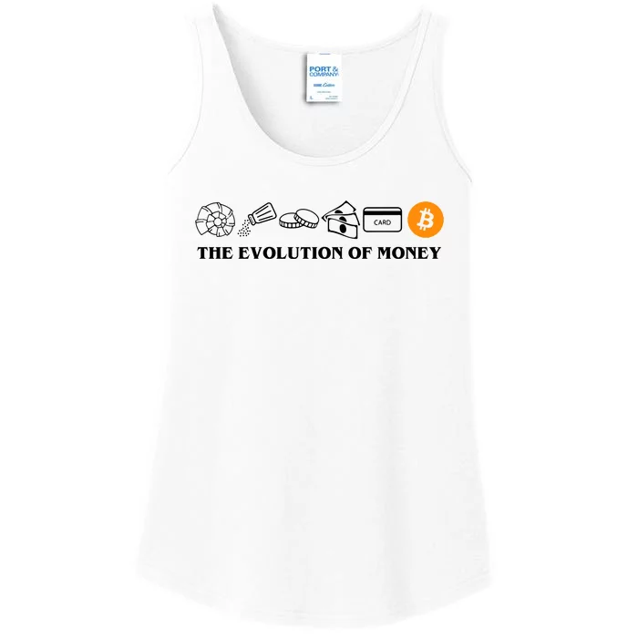 The Evolution Of Money Bitcoin Crypto Ladies Essential Tank