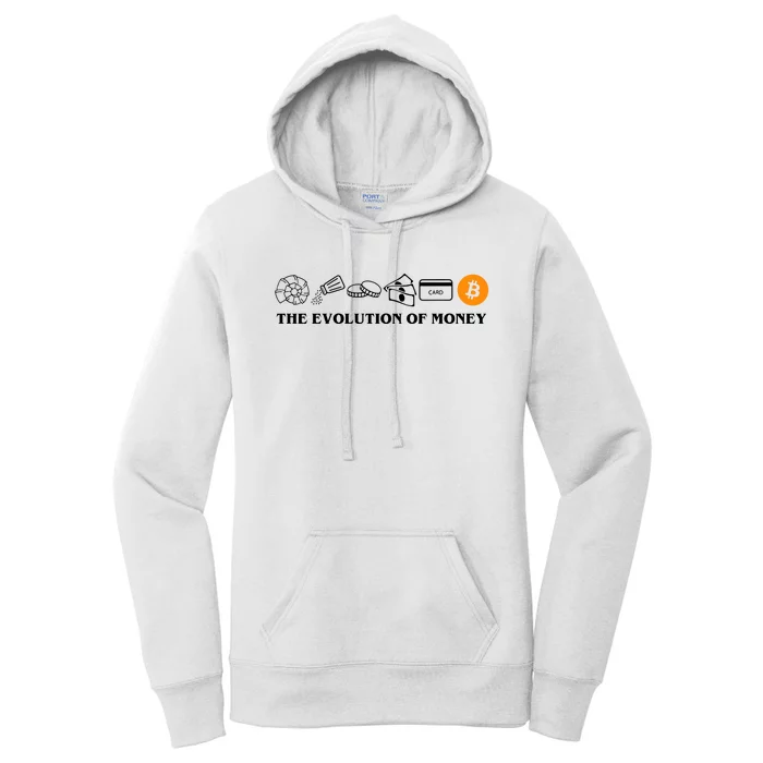 The Evolution Of Money Bitcoin Crypto Women's Pullover Hoodie