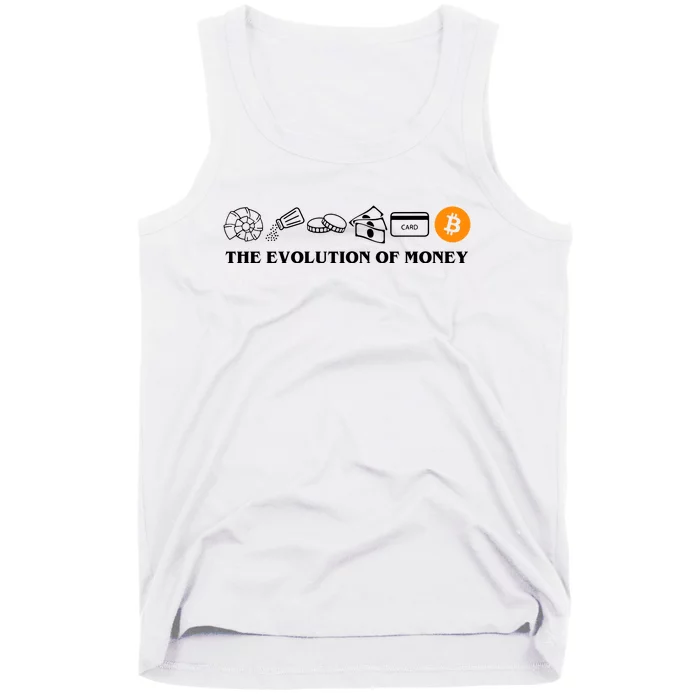 The Evolution Of Money Bitcoin Crypto Tank Top