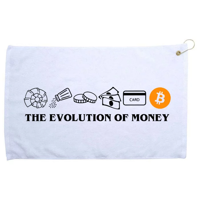 The Evolution Of Money Bitcoin Crypto Grommeted Golf Towel