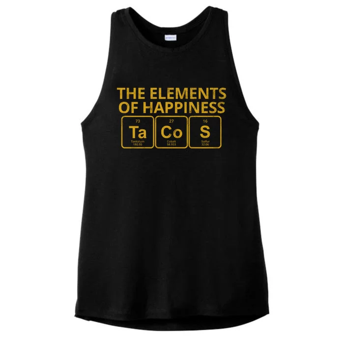 The Elements Of Happiness Taco Lover Ladies Tri-Blend Wicking Tank