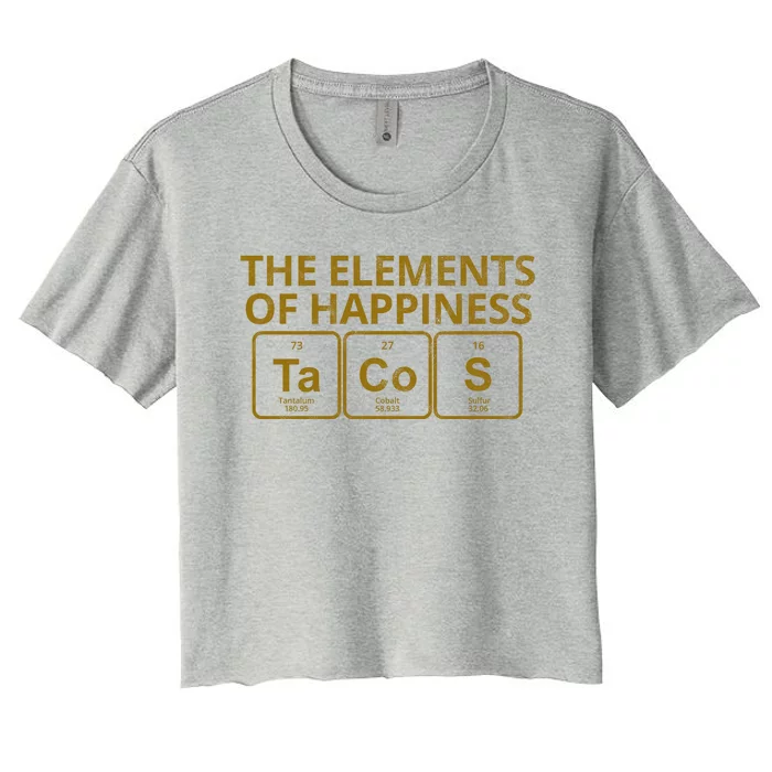 The Elements Of Happiness Taco Lover Women's Crop Top Tee