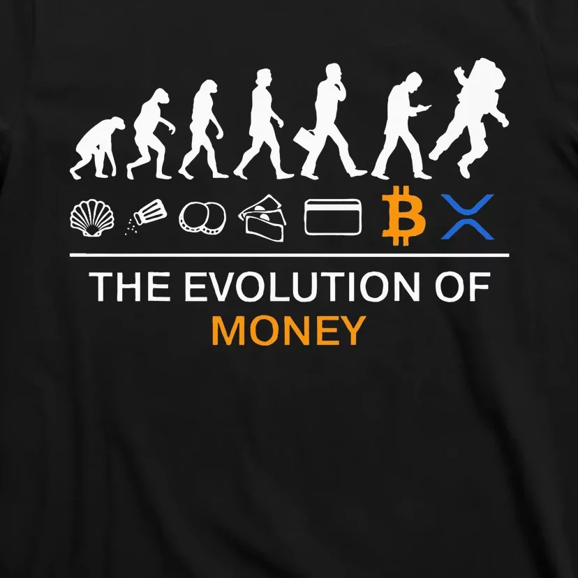 The Evolution Of Money Funny Bitcoin Ripple Xrp To The Moon T-Shirt