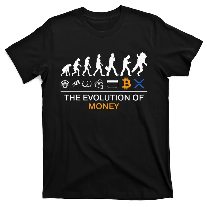 The Evolution Of Money Funny Bitcoin Ripple Xrp To The Moon T-Shirt