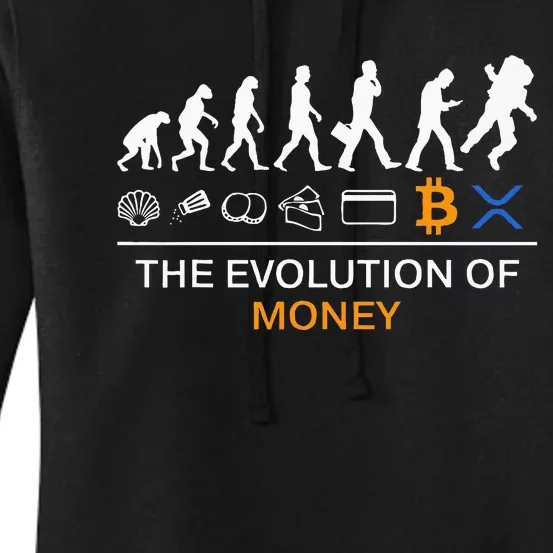 The Evolution Of Money Funny Bitcoin Ripple Xrp To The Moon Women's Pullover Hoodie