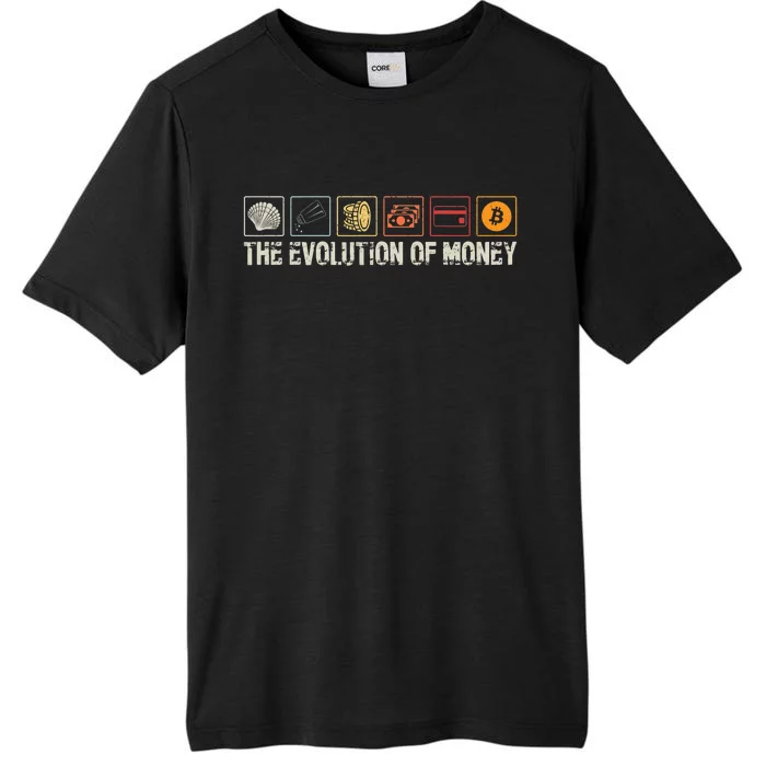 The Evolution Of Money Bitcoin Businessman Cryptocurrency ChromaSoft Performance T-Shirt