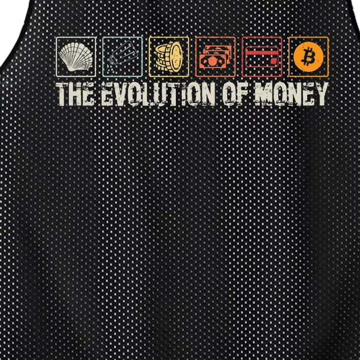 The Evolution Of Money Bitcoin Businessman Cryptocurrency Mesh Reversible Basketball Jersey Tank