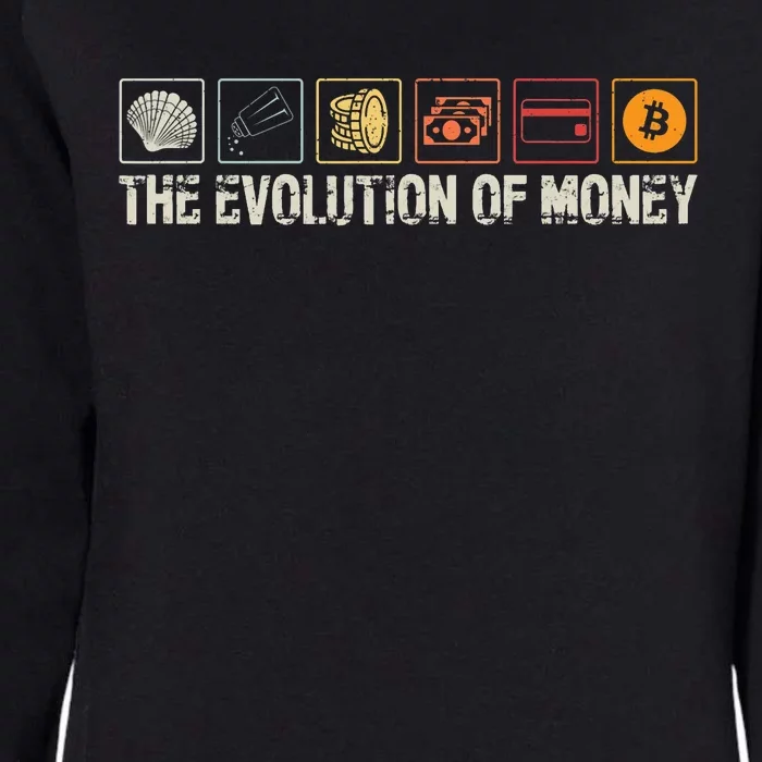 The Evolution Of Money Bitcoin Businessman Cryptocurrency Womens California Wash Sweatshirt