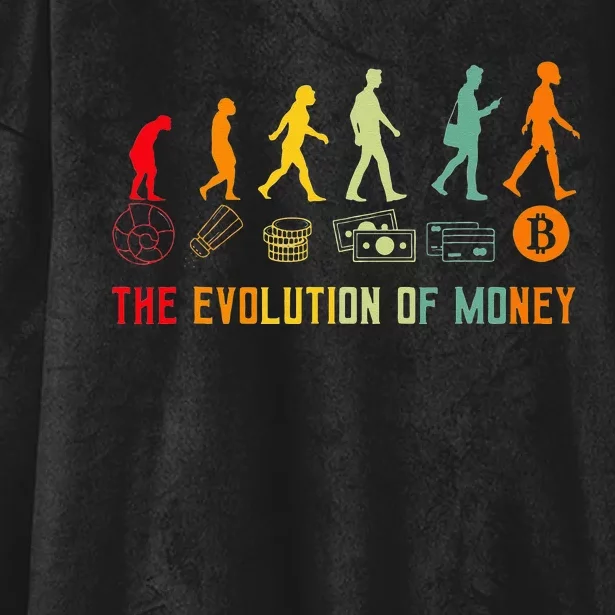 The Evolution Of Money Bitcoin Btc Crypto Cryptocurrency Hooded Wearable Blanket