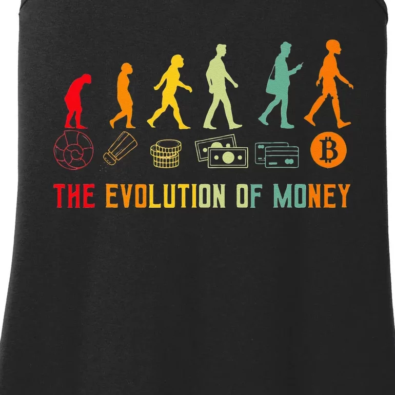 The Evolution Of Money Bitcoin Btc Crypto Cryptocurrency Ladies Essential Tank