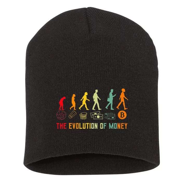 The Evolution Of Money Bitcoin Btc Crypto Cryptocurrency Short Acrylic Beanie