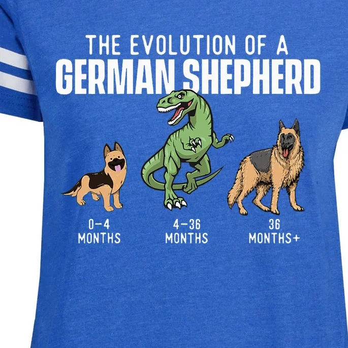 The Evolution Of A German Shepherd Dog Owner Pet Lover Enza Ladies Jersey Football T-Shirt