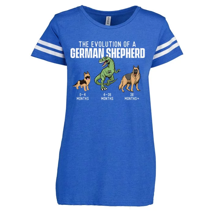 The Evolution Of A German Shepherd Dog Owner Pet Lover Enza Ladies Jersey Football T-Shirt