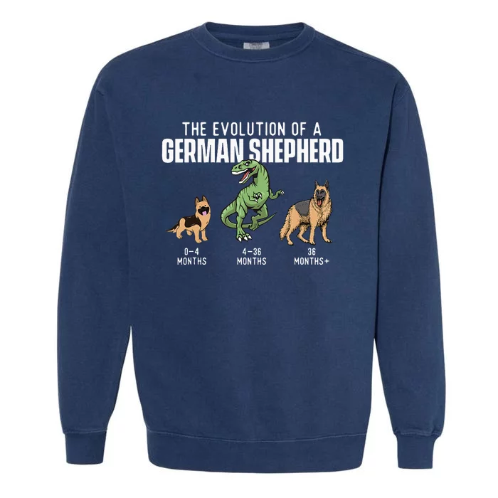 The Evolution Of A German Shepherd Dog Owner Pet Lover Garment-Dyed Sweatshirt