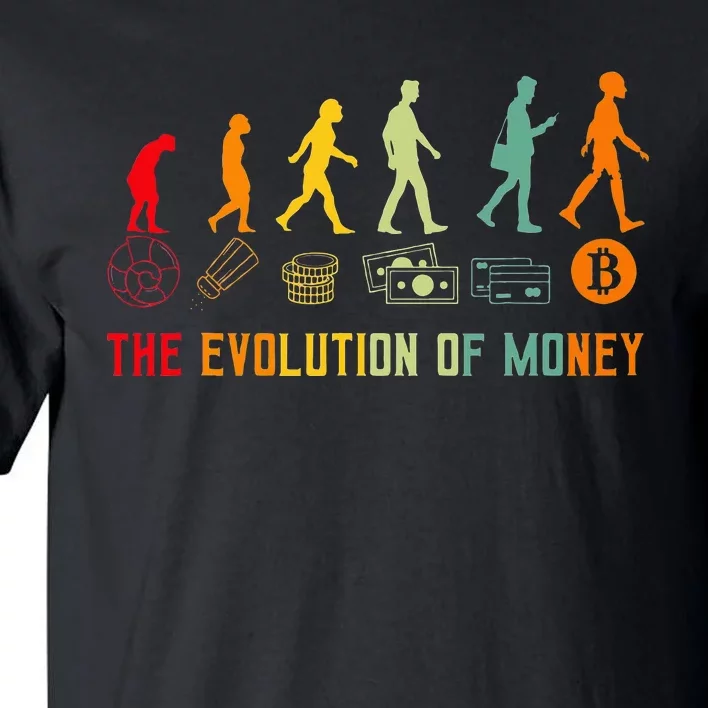 The Evolution Of Money Bitcoin Btc Crypto Cryptocurrency Tall T-Shirt