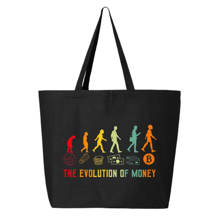 The Evolution Of Money Bitcoin Btc Crypto Cryptocurrency 25L Jumbo Tote